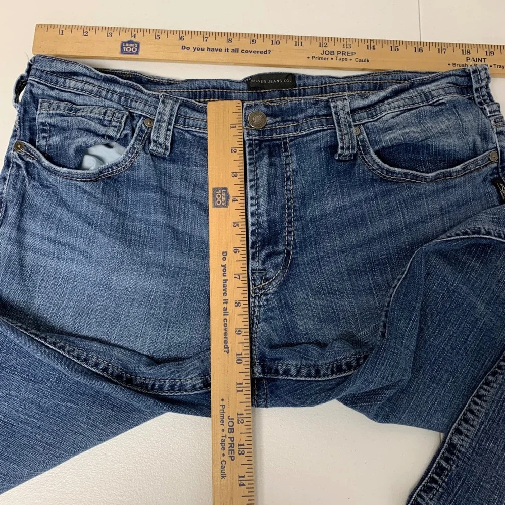 Silver Jeans Co Gordie Jeans Mens 36x34 Blue Loose Fit Straight Leg M83456LDS328